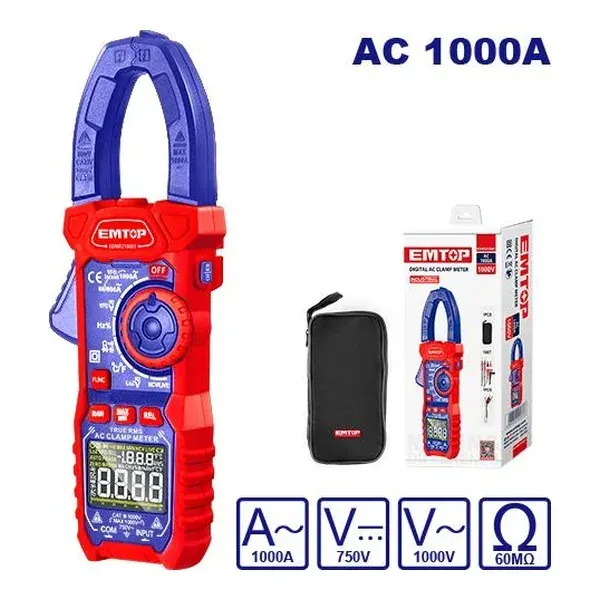 Ампер клешта 1000А Emtop EDMR210001 - преден поглед - Centimetar