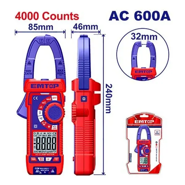 Амперклешта Emtop EDMR766001 - преден поглед - Centimetar