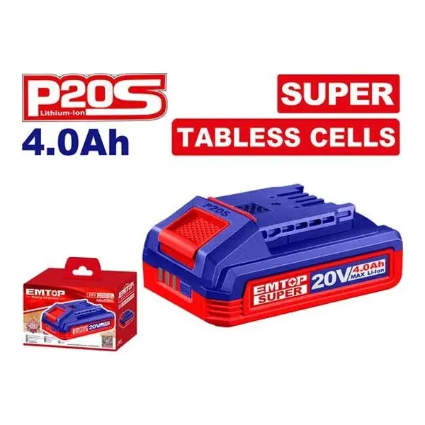 Батерија 20V 4Ah Emtop EBPK2123 - преден поглед - Centimetar