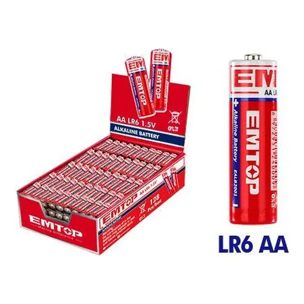 Батерија LR6 (АА) Emtop EALB2001 - преден поглед - Centimetar