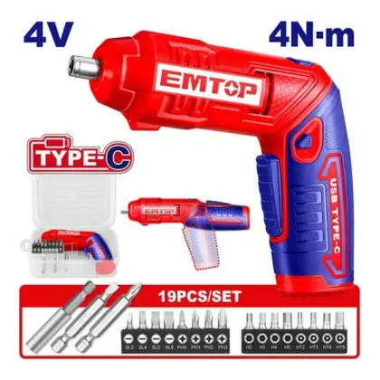 Батериски одвртувач Emtop ECSR0408, Штрафилици и одвртачи