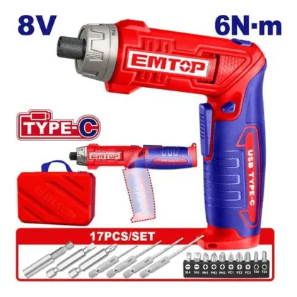 Батериски одвртувач Emtop ECSR0803, Штрафилици и одвртачи