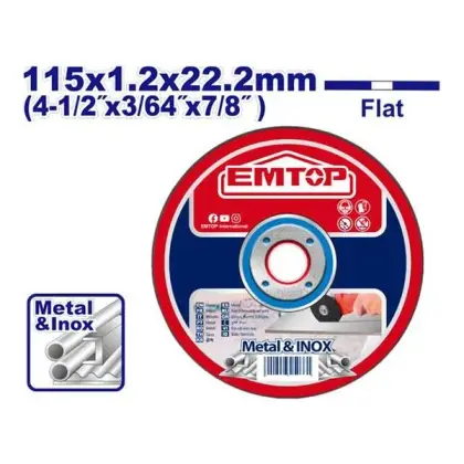 Брусен диск 115х1.2мм Emtop EACD121151