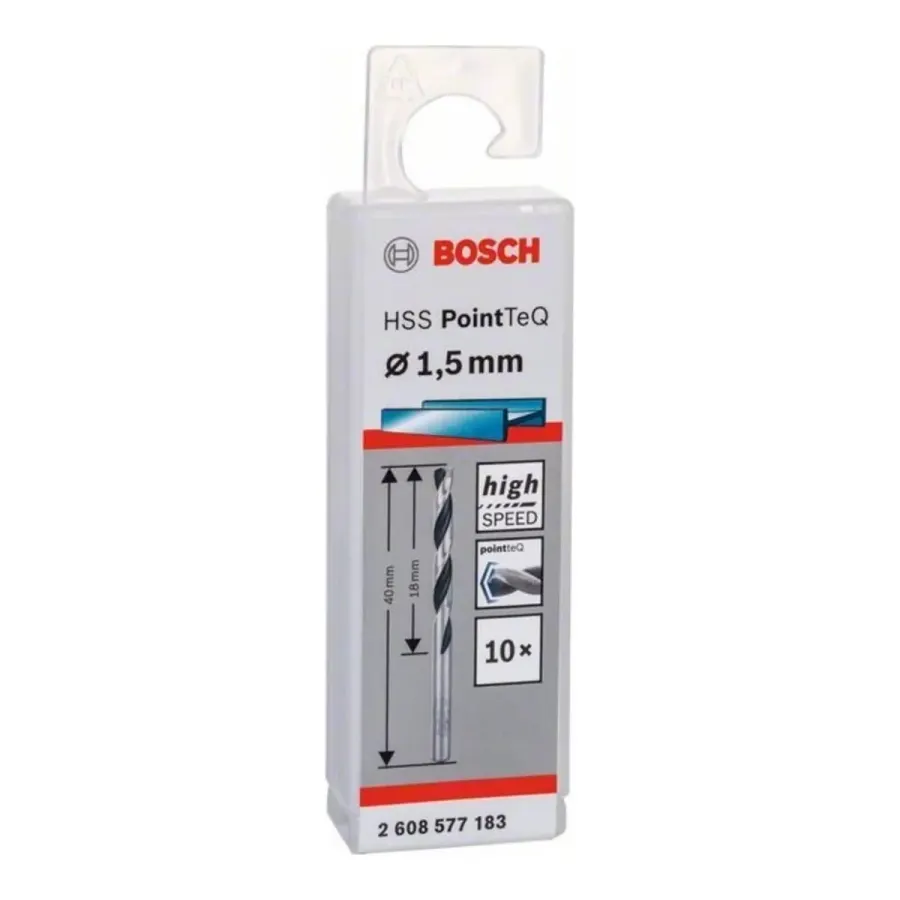 Бургија за метал Bosch HSS PointTeQ 1.5 mm - преден поглед - Centimetar