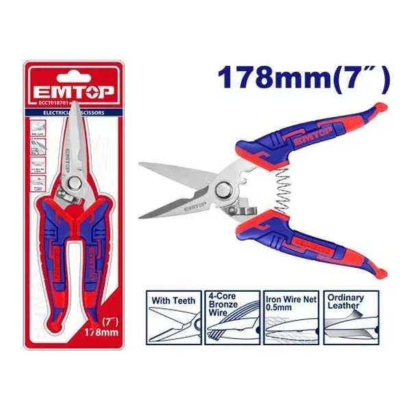 Електричарска ножица Emtop ECCT018701 - преден поглед - Centimetar