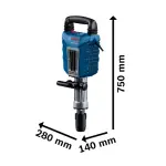 Хилта 1750W 28J шестостран 22mm прихват GSH 14 C - Bosch - заден поглед - Centimetar