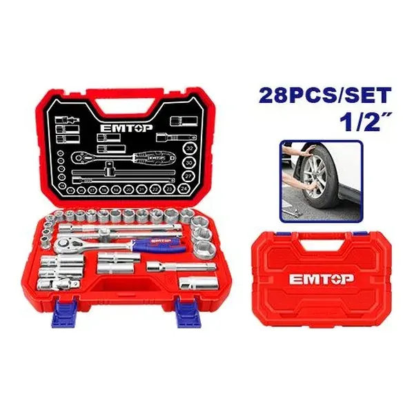 Комплет 28 парчиња рачен алат Emtop ESKT12281 - преден поглед - Centimetar