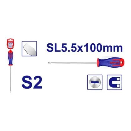 Одвртувач прав SL5.5x100mm Emtop, Шрафцигери