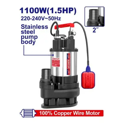 Потопна муљна пумпа 1100W Emtop EWPPQD11001, Потопни пумпи