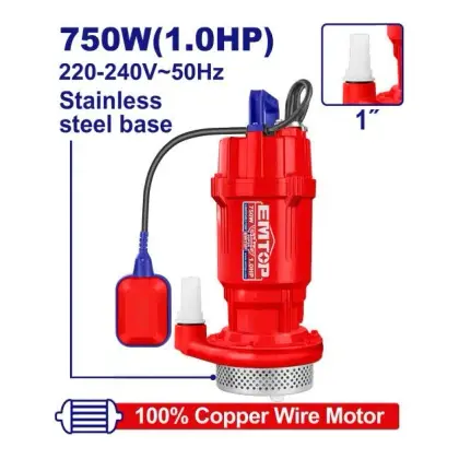 Pompë zhytëse 750W Emtop EWPPS07501, Pompa zhytëse