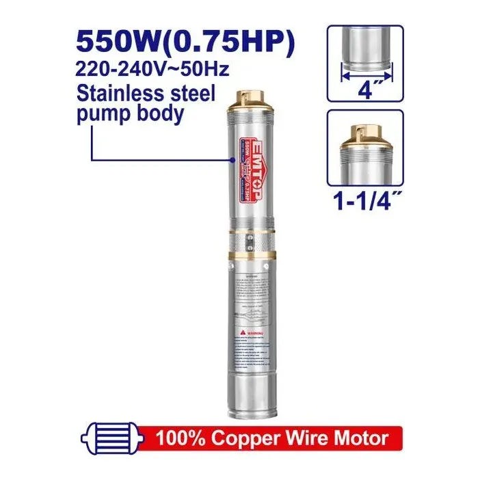 Потопна пумпа ракета 550W Emtop EWPPD05501 - преден поглед - Centimetar