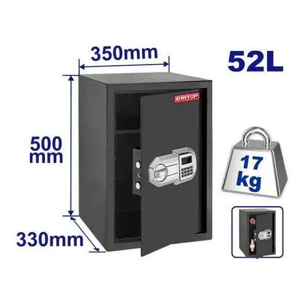 Сеф 52л Emtop EESF5003 - преден поглед - Centimetar