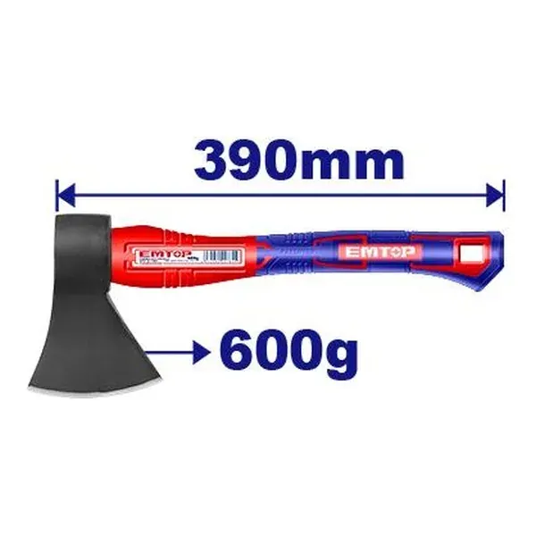 Секира 600г Emtop - преден поглед - Centimetar