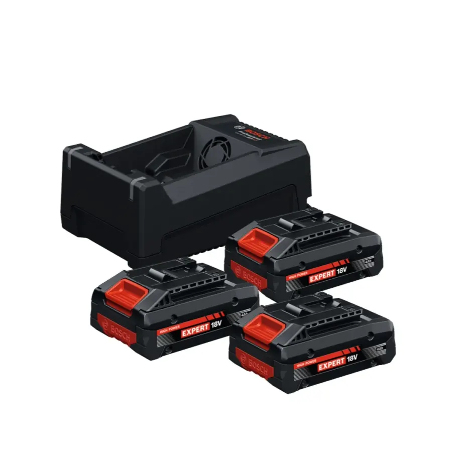 Сет батерии и полнач EXPERT EXBA18V-40 + GAL12V/18V-80 - Bosch - преден поглед - Centimetar