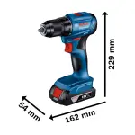 Штрафилица батериска GSR 185-LI 2xGBA 18V 2.0Ah - Bosch - горен поглед - Centimetar