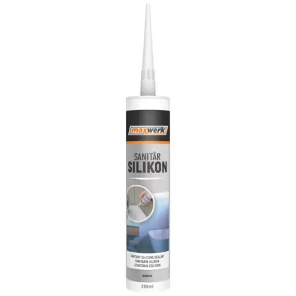 Силикон санитарен бел 280ml - Maxwerk