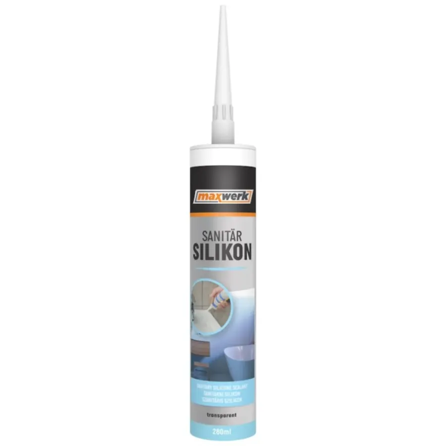 Силикон санитарен транспарентен 280ml - Maxwerk - преден поглед - Centimetar