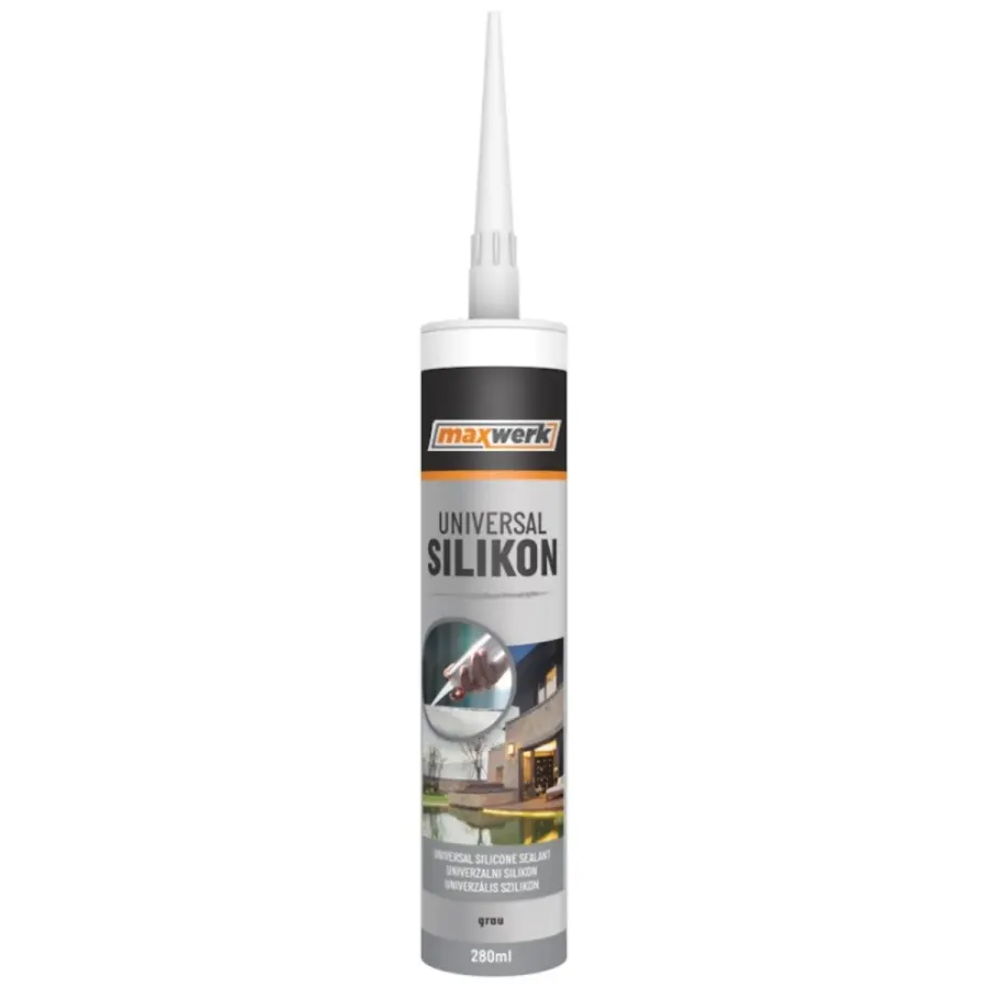 Силикон универзален сив 280ml - Maxwerk - преден поглед - Centimetar
