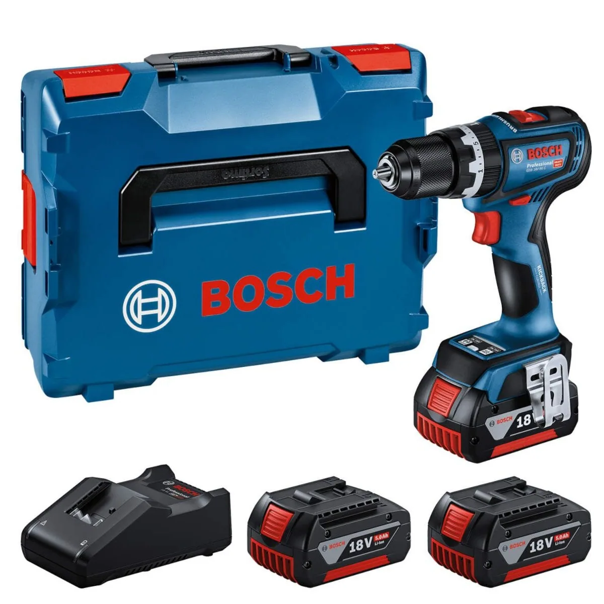 Bosch Ударна батериска штрафилица 3x4.0Ah ProCORE GSB 18V-90 C - Bosch 